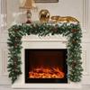 Garland 6ft Christmas Led Light Up Wreaths Red Berry Rattan Xmas Fireplace Decor