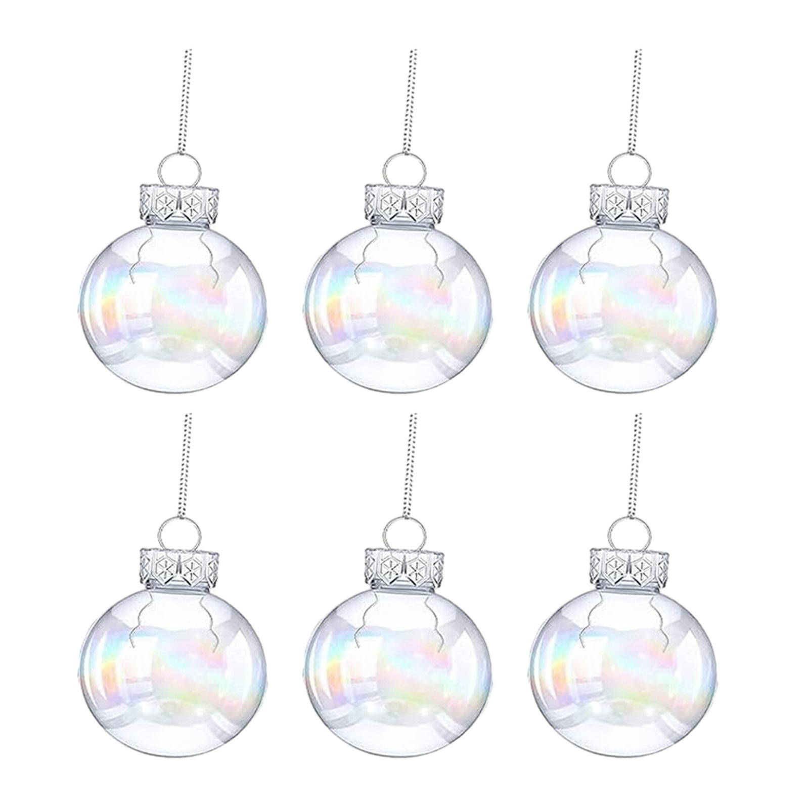 Iridescent Christmas Balls Ornaments Christmas Baubles Fillable Balls Round Iridescent Ball for Festival Outdoor Christmas Tree