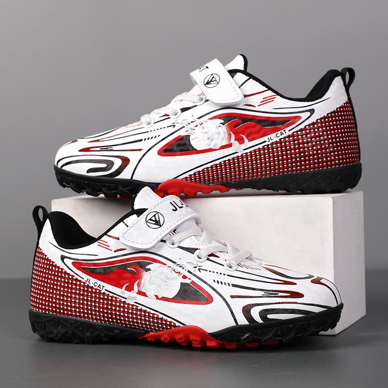 2025 Boys and Girls Students Outdoor Grass Sports Training Shoes Full Leather Surface Middle-sized Children Children Broken Nail Football Shoes