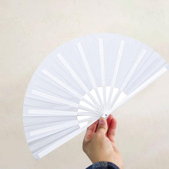 Chinese Folding Fan Solid Colour Comfortable Grip Smooth Opening Closing Tai Chi Fan Elegant Classical Dance Accessory