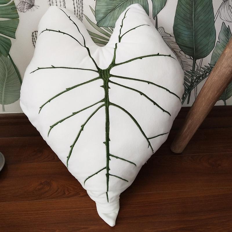 Green Leaf Throw Pillow Sleep Cushion Sofa Gift Present Supplies for Kid Boys Girls Throw Pillows Present