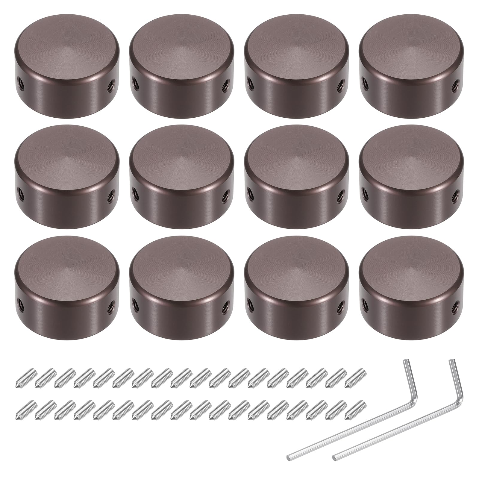 

uxcell 12pcs Foot Switch Toppers Guitar Pedal Button Caps Metal Foot Switch Top Covers for Inch Guitar Effect Pedal Gray 3/8 Buttons,
