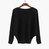 Autumn Batwing Long Sleeve Knitted Sweater Casual Slash Neck Solid Warm Pullover Fashion 18 Colors Loose Jumpers Tops