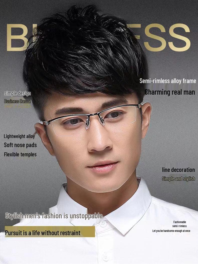 

Мужские полуободковые бифокальные очки для чтения - Стильные и Молодежные +250 Bifocal