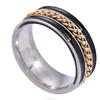 Titanium Steel Men's Fidget Ring: Chain Rotatable Punk Style