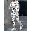 Herren-Frühjahrs-Herbst-Anzug mit langen Ärmeln und trendigen Prints, geeignet für den täglichen Gebrauch