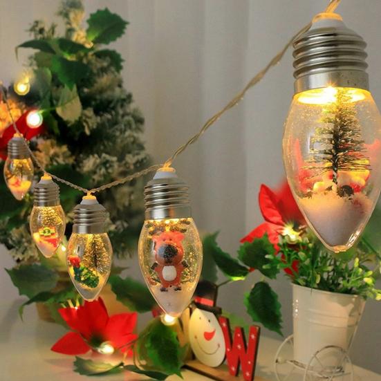 Christmas Snow String Lights LED Colored Snow Bulbs Decorations for Home