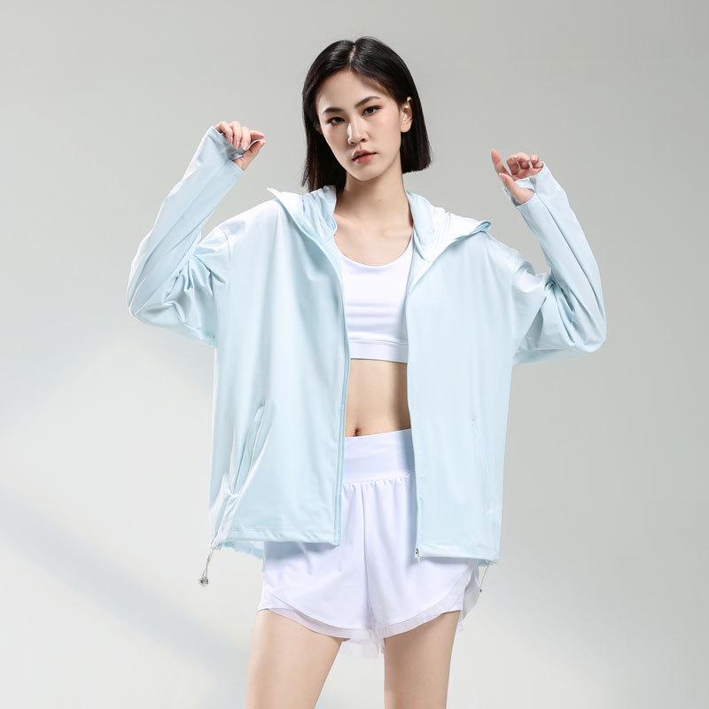 Women's Anti-UV Ice Silk Hooded Windbreaker - Breathable, Elastic, and Sun-Protective Summer Jacket for Climbing