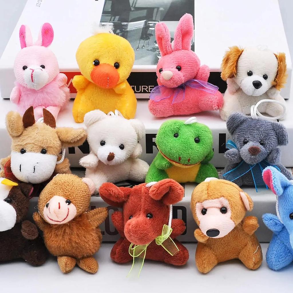 JOYFY 24 Pack Mini Animal Plush Toy Assortment Animals Keychain Decoration for Kids Small Stuffed Animal Bulk Halloween