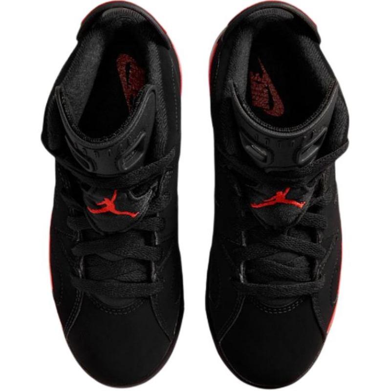 Air Jordan 6 Retro "Infrared Salesman" Mid-top Kids Basketball Shoes Black/red Preschool & Grade School IQ1277-001