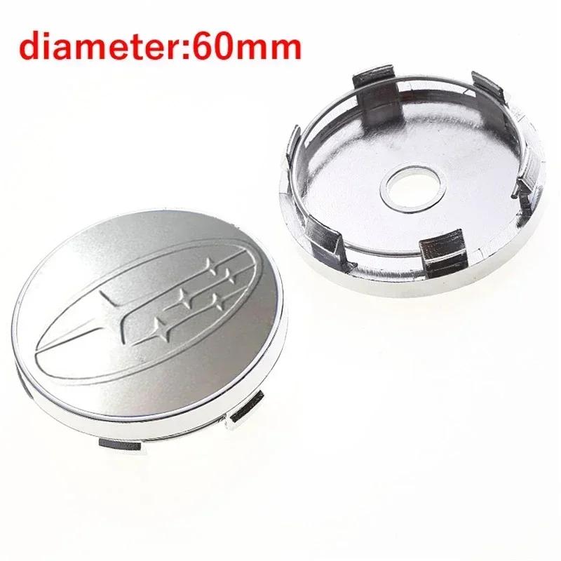 For Subaru ASCENT BRZ FORESTER IMPREZA XV WRC WRX LEGACY OUTBACK STI 4pcs 60mm Car Wheel Center Covers Tire Hub Caps Decoration WW5