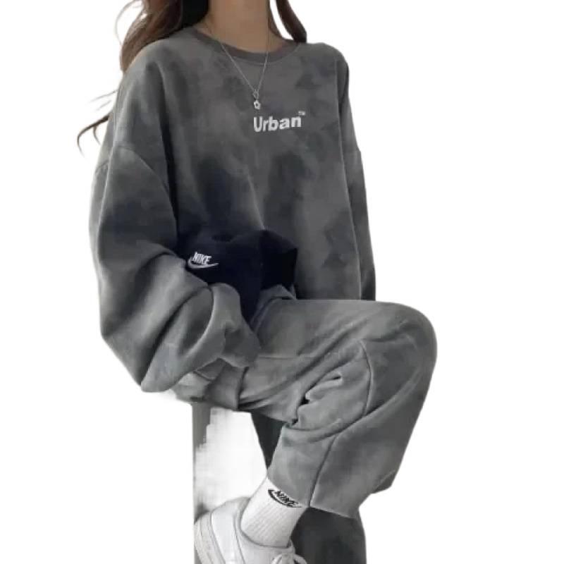 Women's Plus Size Long Sleeve Pants Set - 2025 Fashion: Spring, Autumn, Winter Casual Sportswear - Couples Two-Piece