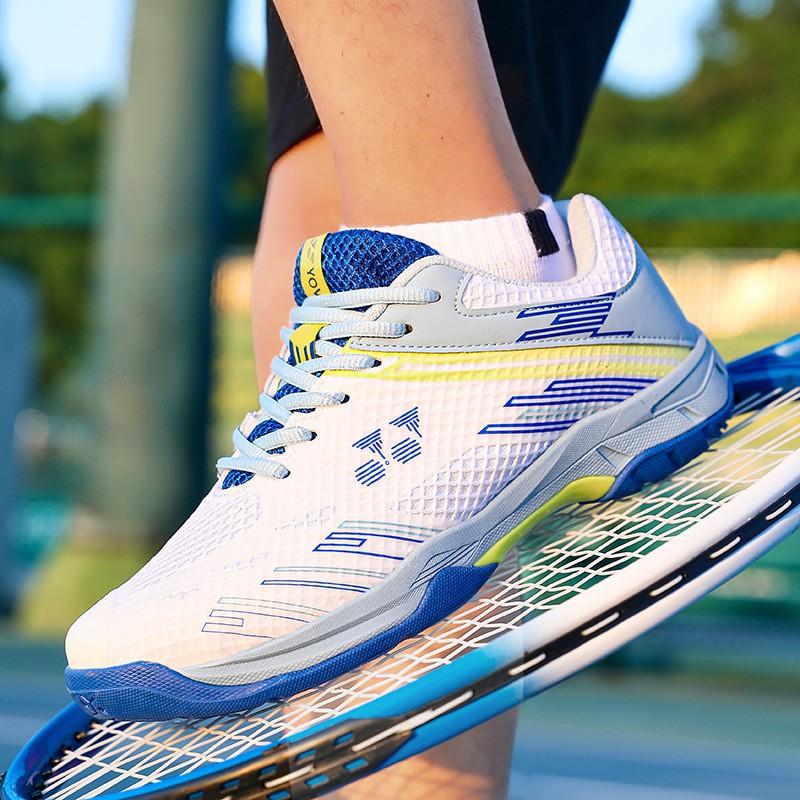 Professional Badminton Shoes Men Women Non-Slip Rubber Sole Breathable Mesh Upper Carbon Plate Support Rotating Hook