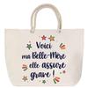 Beach Bag - PLANETEE - Mother-in-law She's Awesome - Large Size - Rope Handle - Cotton Made In France