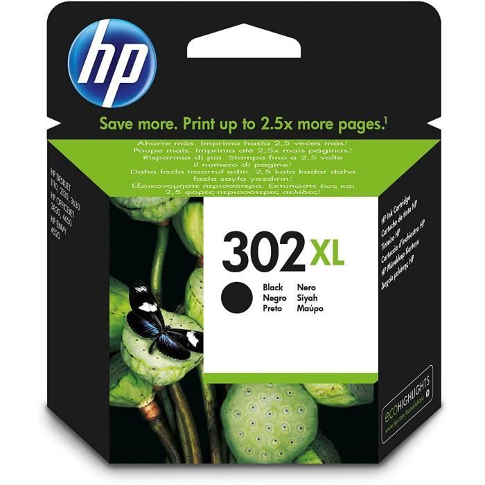 CARTOUCHE IMPRIMANTE HP 302XL Cartouche dEncre Noire Grande Capaciteacute Authentique F6U68AE5
