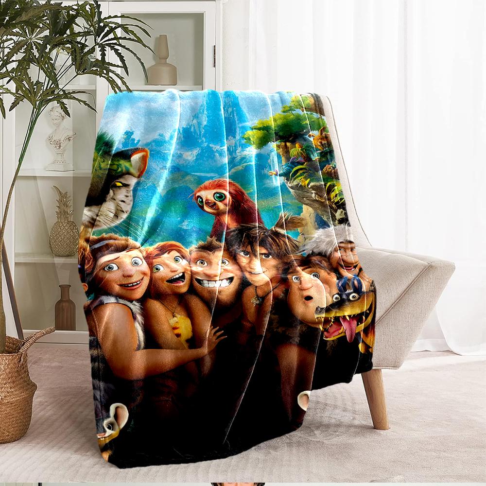 The Croods Theme Printed Blanket - Perfect for Couch, Bed, Travel & Outdoor Use | Machine Washable, Cozy & Durable.