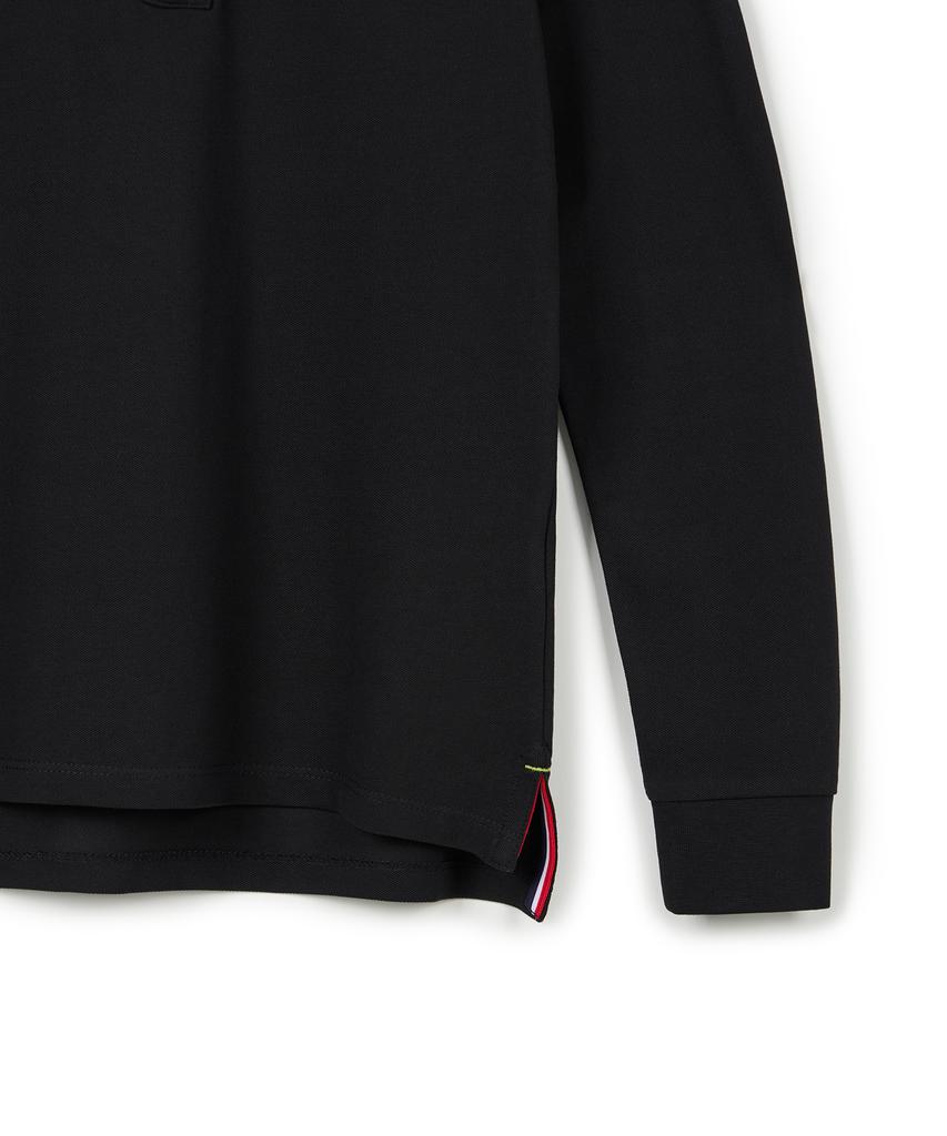 USPOLOASSN Cotton Blend Long Sleeve Collared T-Shirt_Black