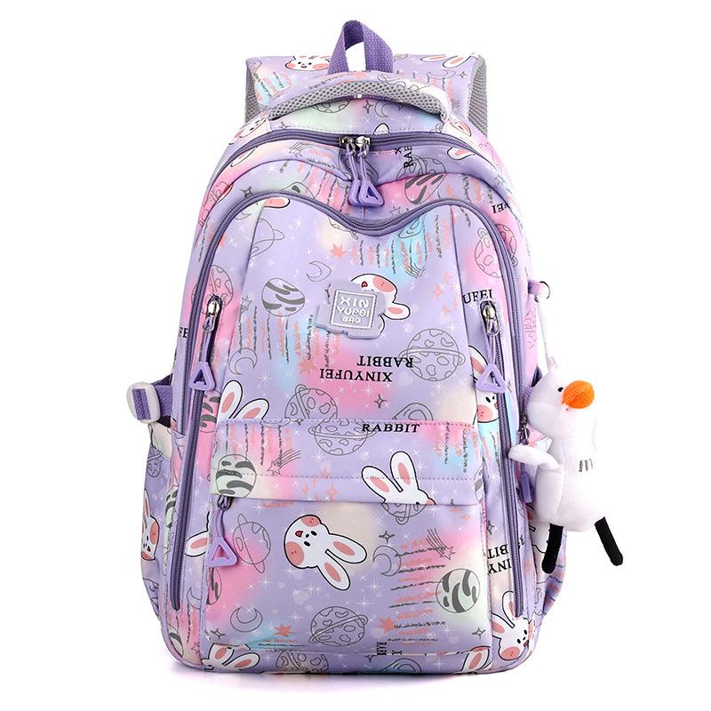 New Primary School Schoolbag, Children's and Girls' Grades 1-6, Sweet and Cute, Lightweight and Casual Junior High School Backpack