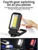 COB Magnetic Work Light Adjustable Folding Strong LED Searchlight Flashlight Waterproof Emergency Camping Tent Lantern With Hook