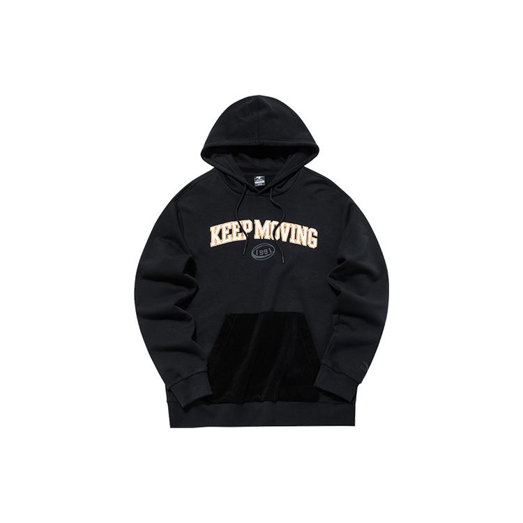 ANTA Life Collection Sweatshirts Men s Black Hooded Thickened Regular 152148727-4 M