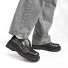 Oxford 5cm Doppelschnalle Lack Bequem zu Gehen Große Größen Dunkel 3076 [Liberty Doll] Schuhe, Freizeit, Damen, Plateau, Leicht, Absatz, Riemen,