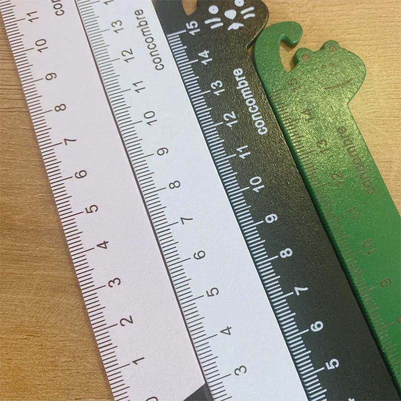 2Pcs 15cm Stationery Gift School Supplies Panda Frog Cat Pig Cartoon Animal Creative Student School Straight Ruler Wooden