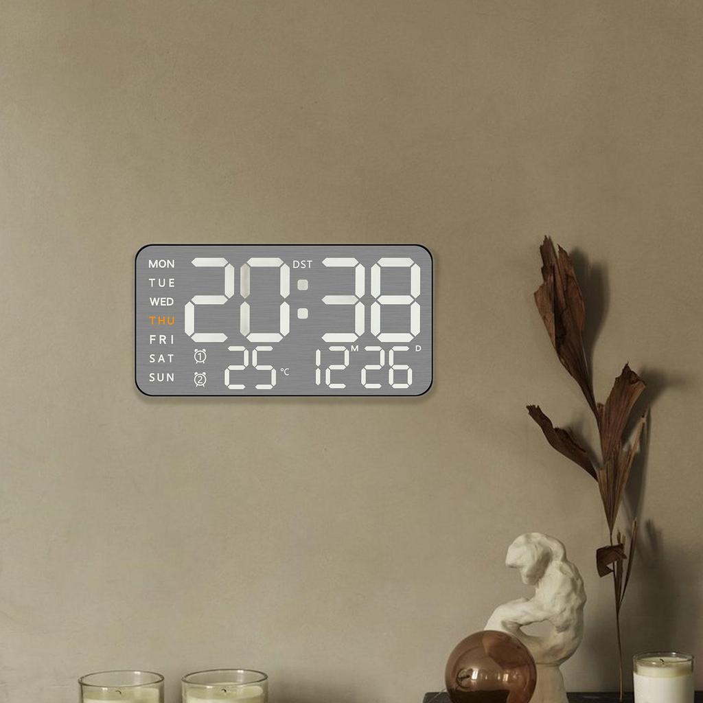 Digital Wall Clock with Week Month Date Display Modern Large Display Premium Feel Silent Table Clock for Room Office Decoration