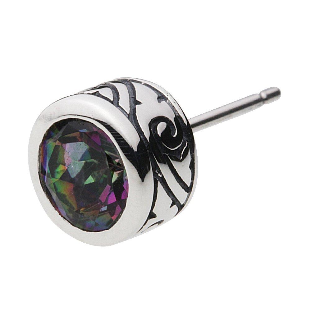 

Stone Stud Earrings Mystic Quartz 925 Silver e0558 [Cenote] [Silver Accessories]