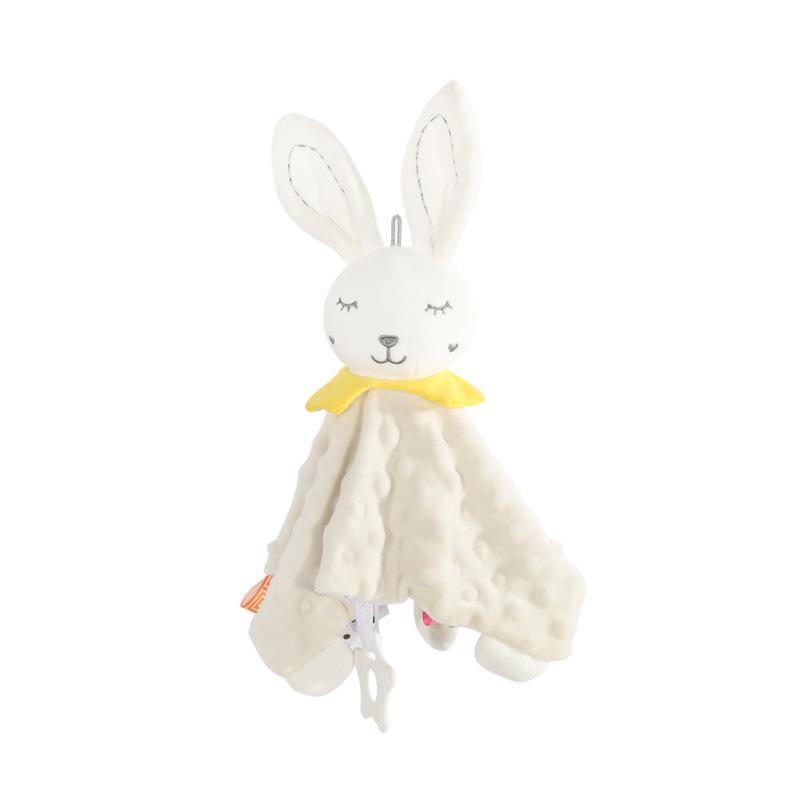 bbsky Cute Cartoon Animal Baby Soothing Towel with Plush Toy 