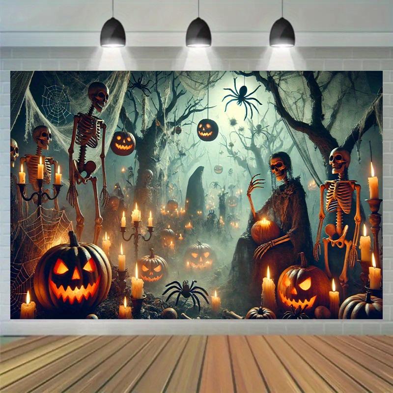 1pc2D flat Halloween banner background cloth, birthday banner, photo booth decoration, no power required——sym 150x210CM