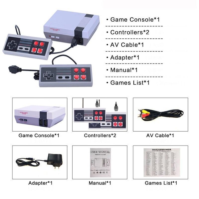 Retro videoherní konzole Vestavěná herní konzole 620 MININES Podpora AV linky TV kapesní 4 klávesy Gamepad Herní přehrávač