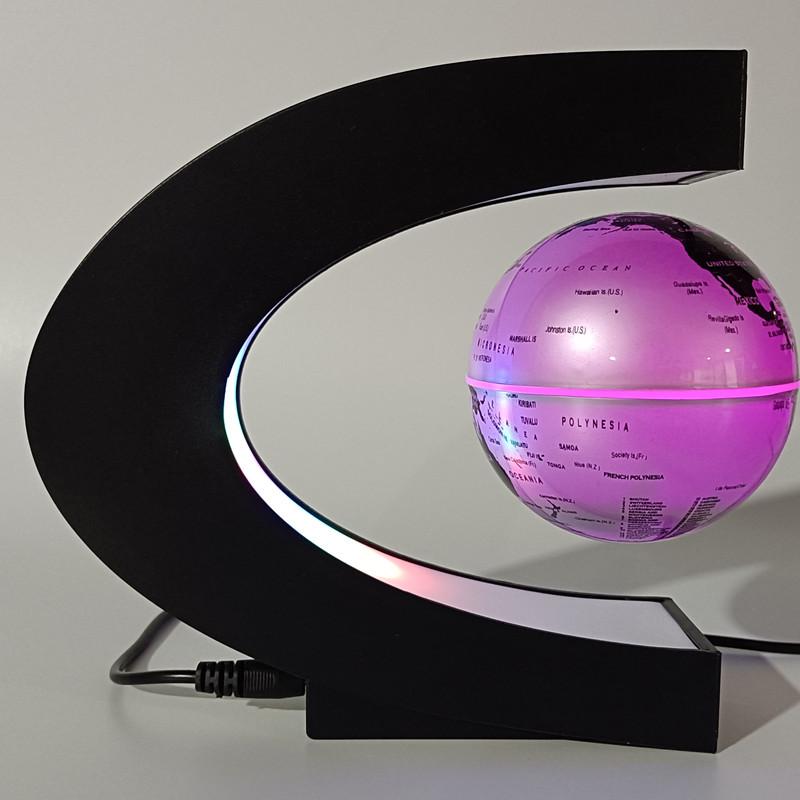 European Style Magnetic Levitation Globe: Self-Rotating, Light-Up Office Desk Ornament - Perfect Creative Business Gift