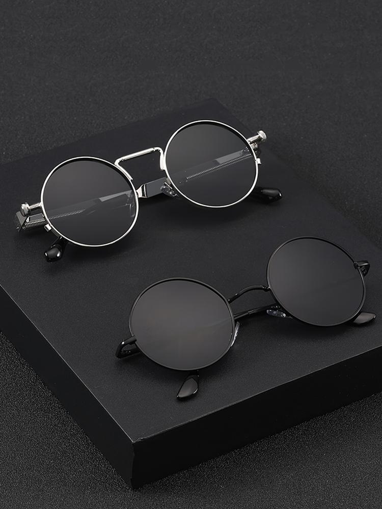 

2 шт. модные круглые металлические солнцезащитные очки в стиле хип-хоп для мужчин и женщин, винтажные повседневные очки, аксессуары для очков.