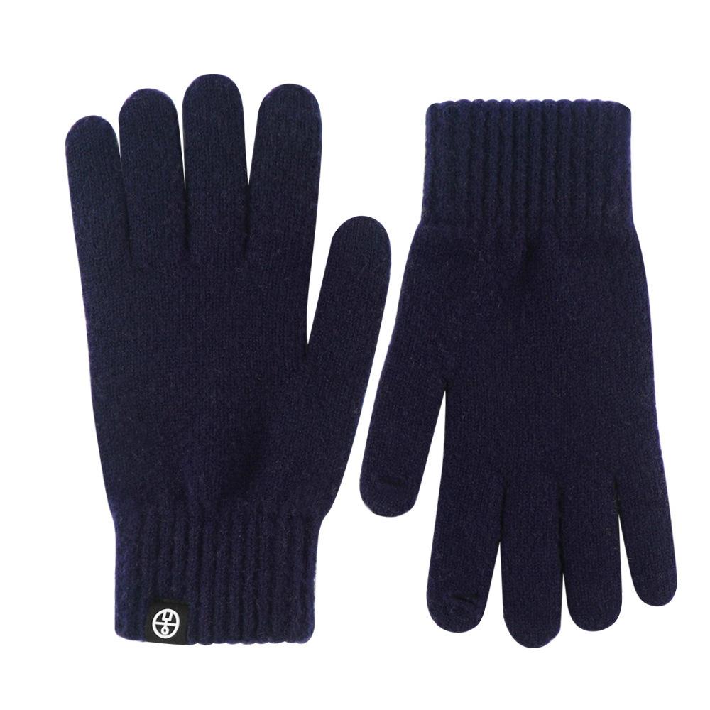 Japanischer Herbst und Winter Explosion Wolle kontrastierende Wolle gestrickte Handschuhe Retro Jacquard Samt Radfahren warme Handschuhe