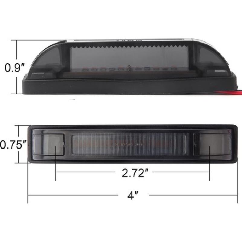 4" Inch Smoked Amber LED Front Grille Marker Lights Kit, 4Pcs 4 Inch Amber