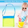 Kids Mesh Beach Bag with Adjustable Straps Seashell Collecting Sand Toy Storage for Boys Girls Breathable Quick-Dry Multi-Purpose Outdoor Bag