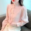 Women Blouses Shirts 2025 Spring Long Sleeve Women Blouse Shirt Stand Collar Chiffon Blouse Shirt Women Tops J609