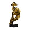 Nordic abstrato resina estátua silêncio é ouro rosto humano ornamento escultura estatuetas sala de estar quarto decoração casa
