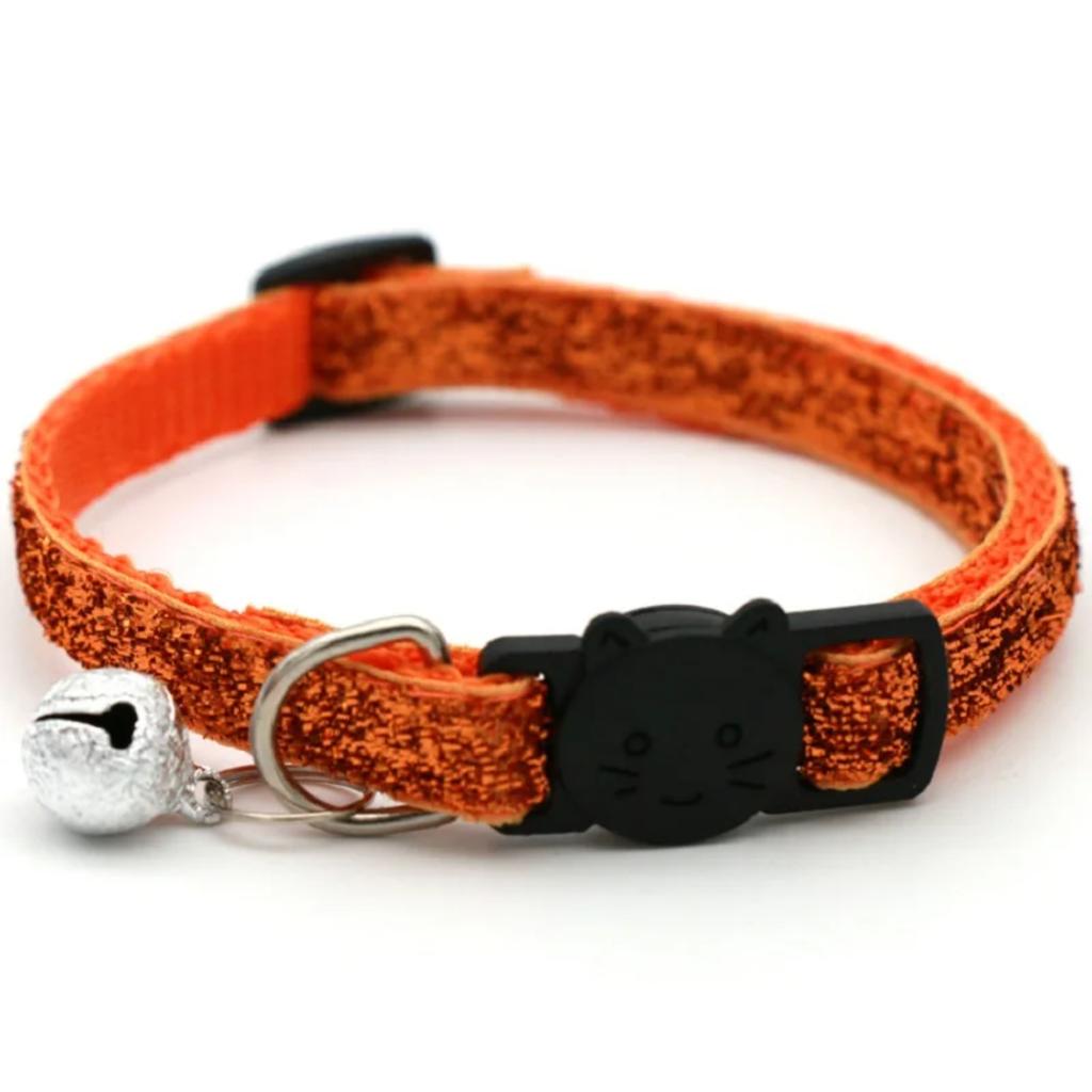 New Adjustable 2024 Cat Collar with Bell Breakaway - Sequin Neck Strap for Kitten Cat - Stylish Pet Supplies and Puppy Accessori