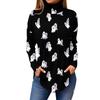 Tee Shirts For Women Fall Casual Long Sleeve Shirts Sweatshirt Vintage Printed High Neck Top Pullover