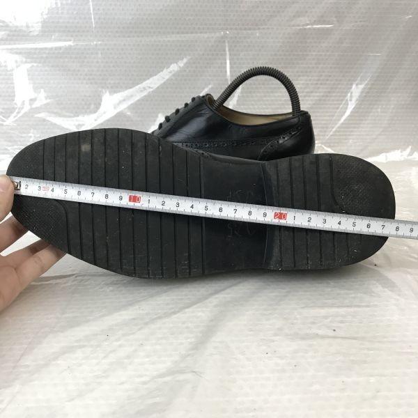 Vintage/LANCEL POLO CUP/Leather Full Brogue Wingtip Shoes/24.5/Black/BLACK/Closed Lacing Business Dress Shoes(USED)