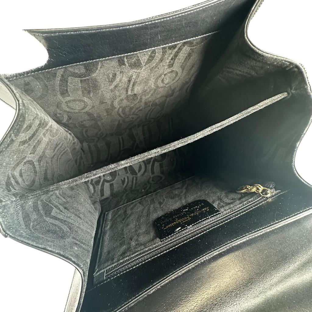 Salvatore Ferragamo Handbag black Women 2wayShoulder Bag used