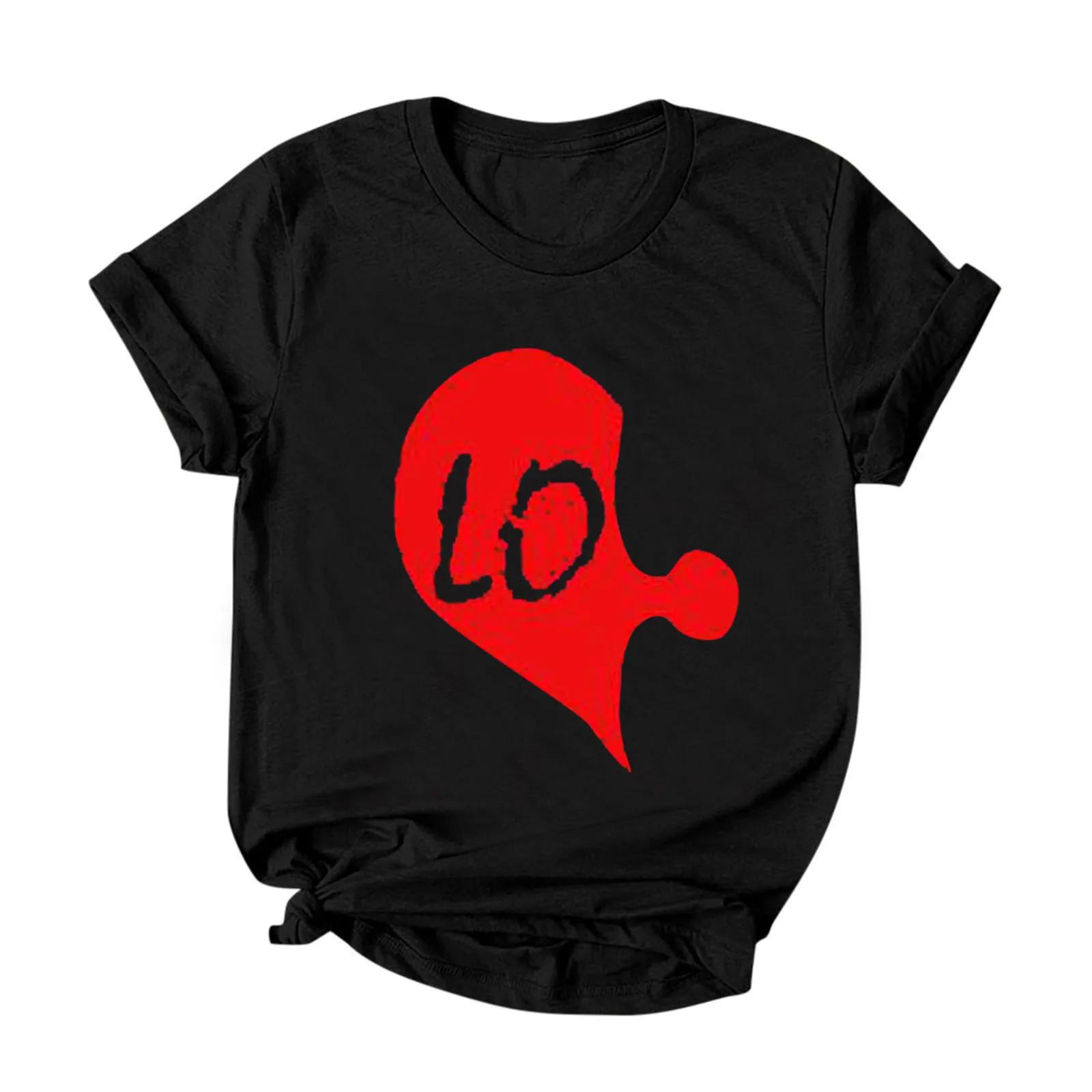 

Футболка для пар King Queen с принтом «Любовь», футболка для пар, летняя модная женская футболка, повседневные топы с круглым вырезом, футболка для влюбленных XL