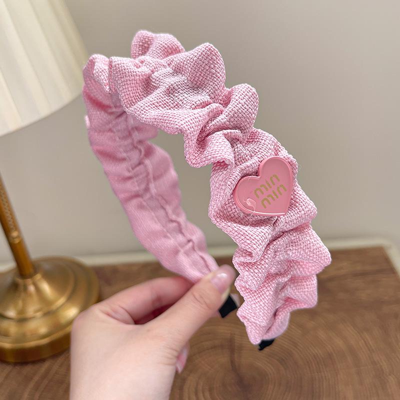 Faixa de Cabelo Rosa Retro com Coroa Alta Antiderrapante para Meninas - Coleção Verão 2024