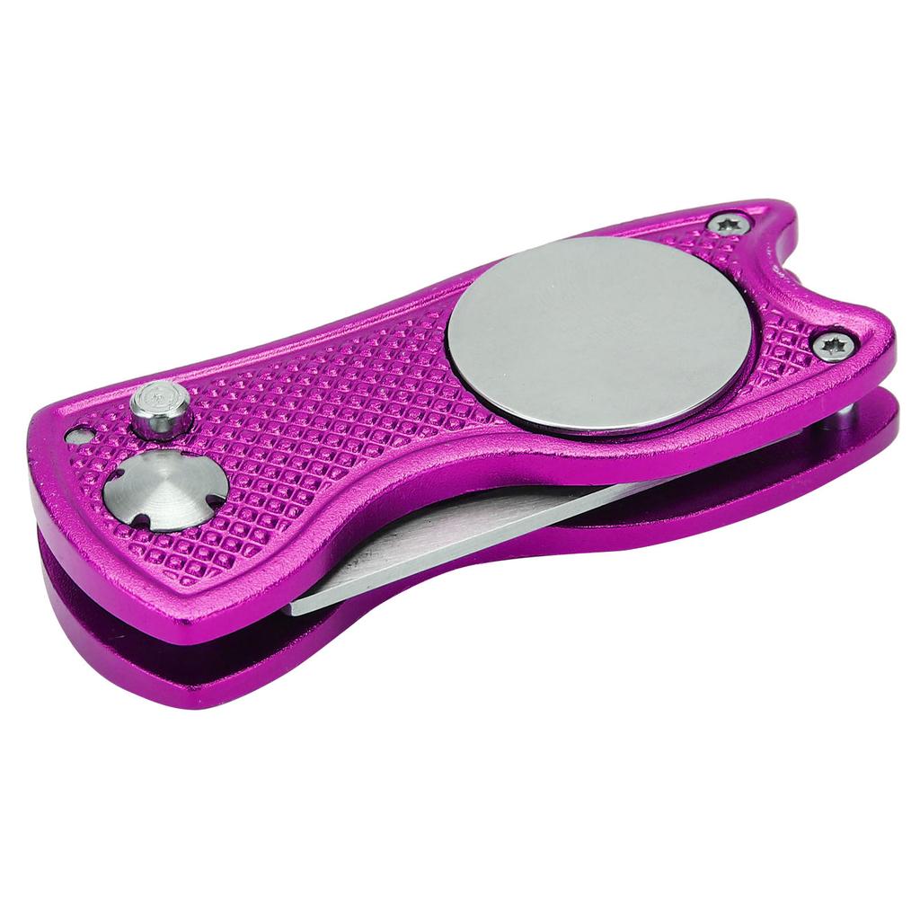 Stainless Steel Golf Pitchfork Foldable Golf Divot Tool Switchblade Tool Divot Repair ToolGray