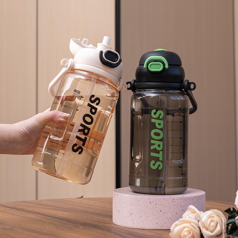 Water Bottle Cup Nuojia New Water Cup Male and Female Students Sports Fitness Outdoor Portable Large Capacity Kettle Straw Double Drinking Cup