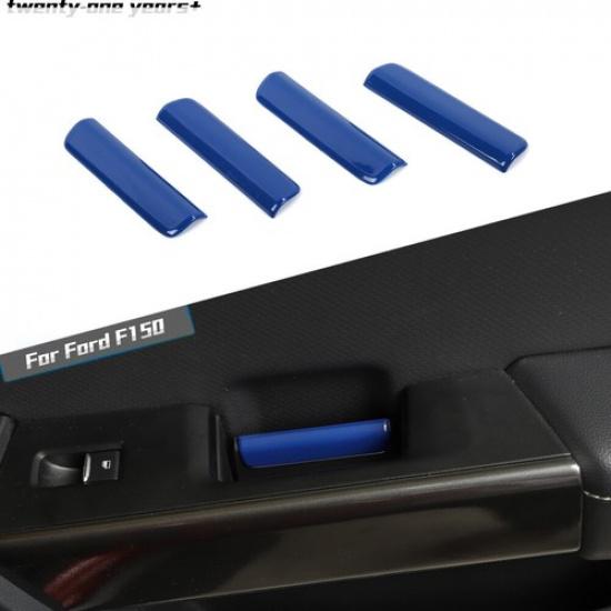 Blue Interior Door Handle Cover Trim Strips For Ford F150 - Accessories