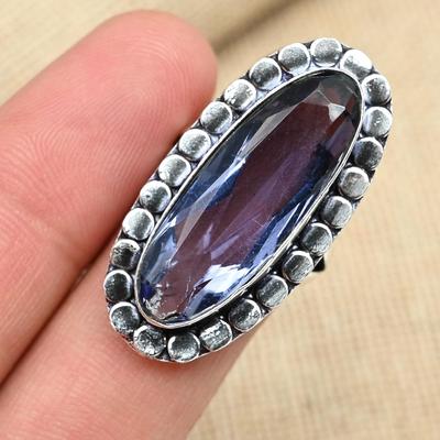 Beautiful Tanzanite Gemstone Handmade 925 Sterling Silver Ring Jewelry For Wedding Gift