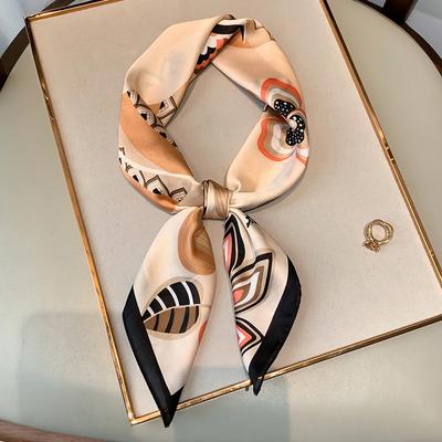 Fashion Spring and Autumn Korean Printing New Decoration Small Square Scarf Women's Decorative Scarf Shawl Imitation Silk Scarf