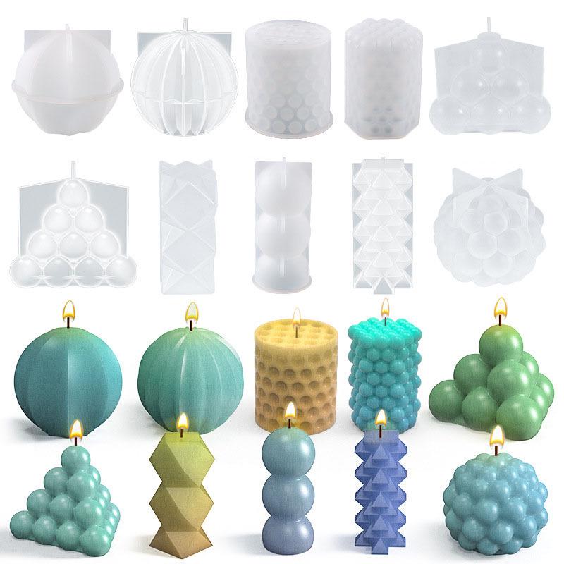 Stampo in Silicone Fai da Te Papavero per Resina Epossidica Cristallina: Cilindro, Sfera, Lanterna, Supporto Espositore per Candele a Pois.